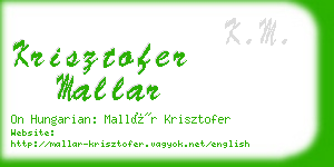 krisztofer mallar business card